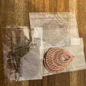 Bohemian Style Wooden Earrings Set